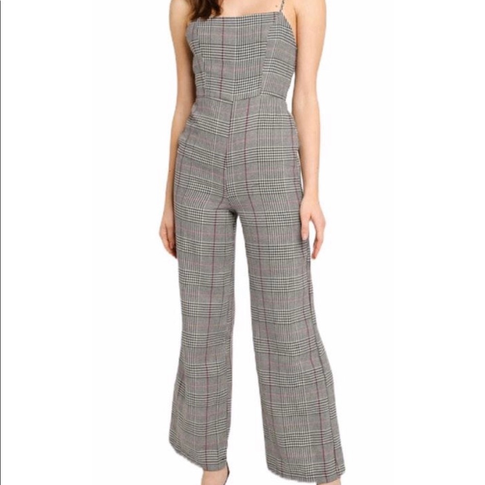 Forever 21 Glen plaid jumpsuit